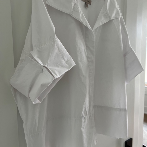 Banana Republic Heavy Cotton Poplin White Boxy Shirt Sz XL - Picture 9 of 9